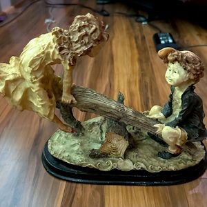 Vintage Armani Capodimonte Italian Boy & Girl on Seesaw.